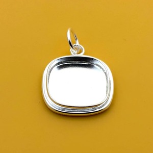 Keepsake Cushion 925 Sterling Silver Bezel Pendant Setting Blank Tray for Cabochon Stone <b>Resin</b> Breastmilk Jewelry DIY Supplies - Product Image 6