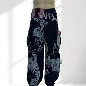 กางเกงลายนาคาใส่สบายสำหรับผู้ชายกระเป๋าโอเวอร์ไซส์น้ำหนักเบาสไตล์ลำลองทรงเงาผ่อนคลายสำหรับสตรีทแวร์สไตล์ประจำวัน - Product Image 5