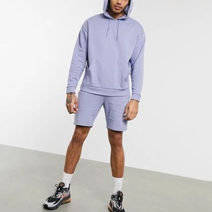 Conjunto de sudaderas y pantalones cortos informales de moda para hombre, ropa de verano de dos piezas transpirable hecha a medida, proveedor de atuendos cómodos - Product Image 5