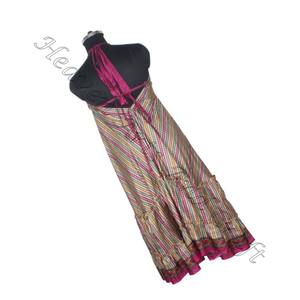 SD020 Saree / Sari / Shari vêtements indiens et pakistanais d'Inde hippy boho vente chaude indien fait à la main vintage sari robe en soie - Product Image 4