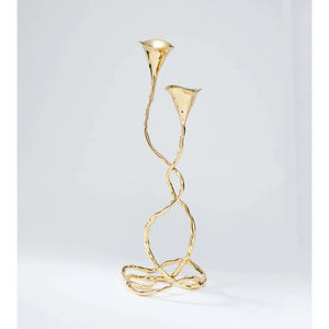 Bougeoir de luxe en métal laiton poli de qualité Bougeoir décoratif de table élégant pour salle à manger Bougeoir décoratif - Product Image 2