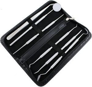 Di alta qualità 6 pezzi Kit igiene orale <span class=keywords><strong>Meta</strong></span> placca di rimozione denti strumenti per la pulizia dentale strumenti chirurgici - Product Image 3