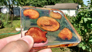 Sous-verres carrés en bois et résine de qualité supérieure, couleurs personnalisables, fabrication artisanale, protection de table pour la maison et le bureau - Product Image 4