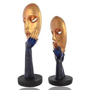 Sculptures artistiques de main et de visage de statue de penseur en métal de qualité supérieure pour la décoration moderne de la maison et du salon - Product Image 5