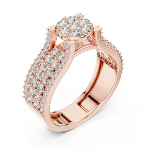 แหวนเพชรทรงกลมสีเหลืองทอง 14K สำหรับผู้หญิง |   ของขวัญวันครบรอบ |   เพชรที่เพาะเลี้ยงใหม่ - Product Image 6