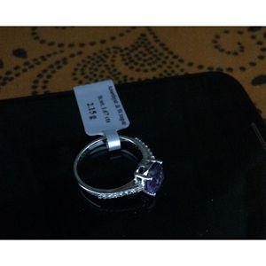 Shah Gems Women's <b>925</b> Sterling <b>Silver</b> <b>Ring</b> with Natural Amethyst and White Topaz Oval Cut Opal Garnet Everyday Wear Jewelry - Product Image 2