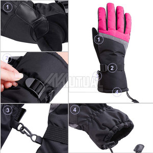 Guantes de esquí multifunción para exteriores de invierno Cuero con palma antideslizante y capacidad de pantalla táctil Guantes de pantalla táctil - Product Image 2
