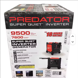 NUEVO GENERADOR INVERSOR PORTÁTIL PREDATOR DE 9500 Vatios SUPER SILENCIOSO con 3 Años de Garantía y Sonido Envolvente - Product Image 1