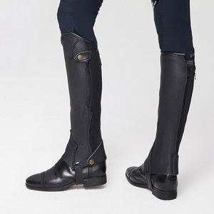 Chaps d'équitation pour hommes en cuir de haute qualité avec fermeture éclair et bouton, logo personnalisé, protection pour la compétition et l'entraînement - Product Image 5