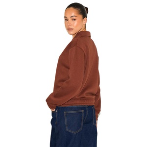 Wholesale Price Trendy <b>Women</b> Zipper Cardigan Sweatshirt Long Sleeve Custom Logo Winter Wear <b>Womens</b> Cotton <b>Fleece</b> <b>Top</b> - Product Image 5