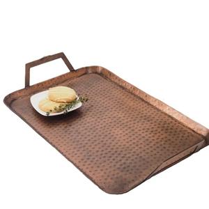 Plateau de service en cuivre Vaisselle Plateau de service avec poignée pour servir de délicieux plats Plateau de service en cuivre Meilleur prix - Product Image 6