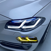 Conjunto de Faros Delanteros JY Serie 5 F10F18 Actualizados con Faros Delanteros G38 Thunder, DRL Amarillo/Blanco, Conexión Plug and Play para BMW F10
