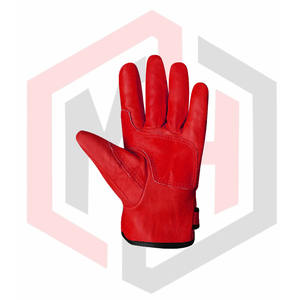 Gants de sécurité au travail en cuir rouge Durable Split Cowhide Dragonne réglable Construction industrielle Utilisation sans silicone - Product Image 2