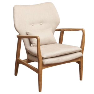Fauteuil d'appoint en bois massif, chaise de salon rembourrée, fauteuil de détente, chaises de salon pour la maison, l'hôtel, le restaurant - Product Image 3