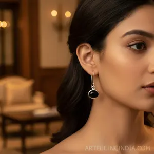 Pendientes de Plata de Ley 925 con Ónix Negro para Mujer, Accesorio de Moda - Product Image 2