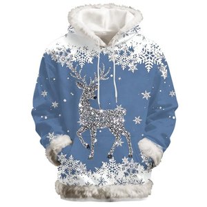 Sweat-shirts unisexes de Noël 2025 – Pulls tendance doublés polaire, fermeture éclair numérique, décontractés, doux et chauds pour l'hiver - Product Image 5