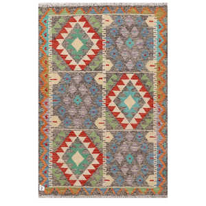 Alfombra Kilim de Maimana, Afganistán, 151 x 99 cm, Alfombras y Juegos de Alfombras - Product Image 1