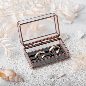 Thiết kế thời trang Kính hộp đồ trang sức với chất lượng cao <span class=keywords><strong>Tabletop</strong></span> trang trí Brass khung hiển thị trường hợp cho Nhẫn Mặt dây chuyền bông tai - Product Image 4