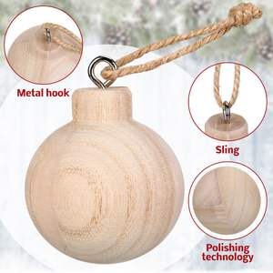 6 pièces boules <span class=keywords><strong>de</strong></span> Paulownia rondes naturelles inachevées ornements pour arbres <span class=keywords><strong>de</strong></span> noël artisanat suspendus <span class=keywords><strong>boule</strong></span> <span class=keywords><strong>de</strong></span> décoration <span class=keywords><strong>de</strong></span> peinture bricolage - Product Image 5