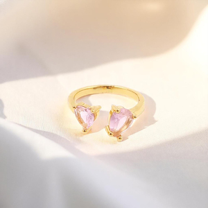 New Custom <b>Ring</b> Jewelry Pear and Heart Gemstone <b>Adjustable</b> <b>Ring</b> For Women Wholesale <b>Ring</b> Jewelry - Product Image 4