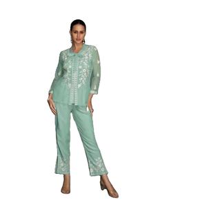 Super Hit Exclusivo Heavy Code Conjunto de ropa para adultos indios y pakistaníes Organza con trabajo blanco Venta en línea - Product Image 1