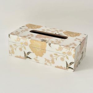 Caja de pañuelos de madera artística, soporte decorativo asequible para coche, oficina y hogar, caja de pañuelos de madera impresa rústica - Product Image 4