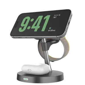 2024 usine Offre Spéciale produits les plus vendus 3 en 1 chargeur sans fil magnétique pour iPhone 1514 13 Series pour Airpods galaxy watch