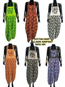Combinaison bohème en coton chanvre Aladdin pour femme Barboteuse sarouel écologique avec coupe ample, idéale pour l'été et les vêtements décontractés - Product Image 5