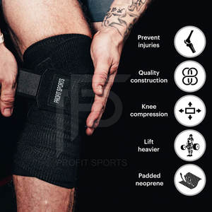 High Quality PROFIT SPORTS Custom Logo Green <b>Neoprene</b> Non-Slip Adjustable Comfortable Knee Wraps Pakistan Manufacturer's Fitness - Product Image 6