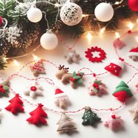 Guirlande de Noël en feutre de laine de Nouvelle-Zélande écologique de l'Himalaya, personnalisable, durable, élégante, décorations festives sur mesure