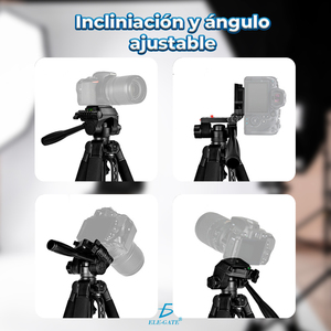 53-180cm <b>Camera</b> and Cell Phone Tripod with 360 <b>Panoramic</b> Remote Control Head 1/4\" Quick Release Plate Made of Aluminum Alloy - Product Image 3