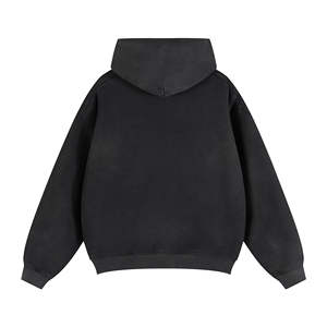 Custom Sun Fade Acid Wash Boxy Fit Zip Hoodie 100% Algodón Peso pesado Sudadera con capucha en blanco Oversized Streetwear Cropped Hoodies - Product Image 5