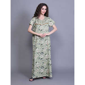 Camisón de Algodón 100% Tejido para Mujer, con Bolsillo Lateral Estampado, Cintura Elástica con Cordón, Térmico y Transpirable, Talla 3XL para Invierno - Product Image 2