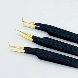 Pinzas Profesionales para Extensión de Pestañas de Acero Inoxidable con Logotipo Personalizado al por Mayor, Pinzas Duraderas con Punta de Fibra Mega Volumen, Pinzas Perfectas - Product Image 3