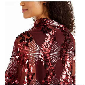 INC International Concepts Sciarpa con paillettes Art Déco da donna, taglia normale, colore rosso, accessorio elegante - Product Image 2