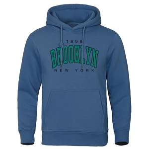 1898 Brooklyn New York Printed <b>Mens</b> Hoody Creativity Crewneck Clothing Fashion Oversize <b>Sweatshirt</b> Fashio Crewneck Hoodie Male - Product Image 5