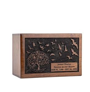 Urne de crémation arbre de vie en palissandre pour cendres humaines urne pour animaux de compagnie fait à la main adulte funéraire personnalisé urne pour animaux de compagnie - Product Image 3