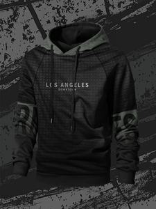 Sweat à capuche zippé à manches longues avec bloc de couleurs pour hommes - Product Image 5