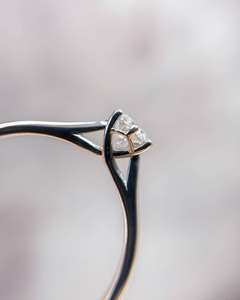 6.5mm Round Cut <b>Moissanite</b> Solitaire Engagement <b>Ring</b> in Six Prong Setting | Classic Bridal Wedding Fine Jewelry - Product Image 2