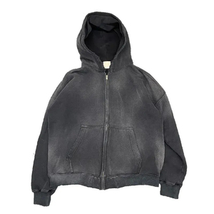 Sudaderas con Capucha para Hombre de Alta Calidad, Lavado Ácido, Impresión, Secado Rápido, Transpirables, Ligeras, 100% Algodón, Logotipo Personalizado, Cierre de Cremallera, Talla Grande - Product Image 6