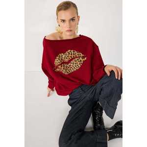 Sudadera con Estampado de Labios y Leopardo - Product Image 1