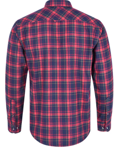 Camisa de franela para hombre con bolsillos en el pecho en rojo y azul marino con camisa duradera de Kevlar y camisa protectora blindada para hombre - Product Image 2