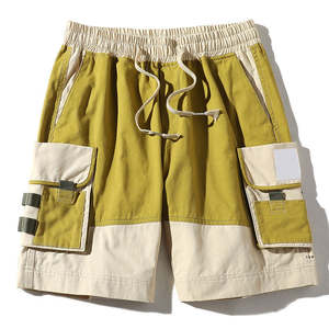 2024 hommes été décontracté coton Cargo Shorts haute rue mode brodé dentelle décoration multi-poches coupe ample solide - Product Image 4
