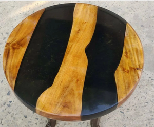 Mesa de Comedor/Café de Resina y Madera de Acacia Hecha a Mano, Moderna y de Lujo, Impermeable, para Sala de Estar, Jubilación, Boda, Aniversario, Condolencias - Product Image 1