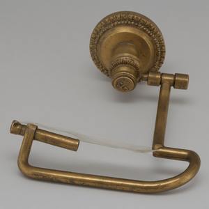 Handcrafted Antique Brass Wall Mounted Toilet Paper Holder With Hammered Patina Finish Artisan Detailing Offering Decorative - Product Image 2