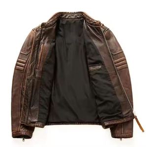 Chaqueta de Cuero de Oveja para Hombre, Estilo Moderno, Lavada, Impermeable, Transpirable, Cortavientos, con Cierre, Tallas Grandes Disponibles, Varios Colores - Product Image 4