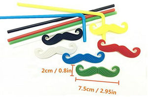 Креативные одноразовые пластиковые трубочки для напитков в форме бороды, аксессуары для Хэллоуина, трубочки-усы, разноцветные изогнутые трубочки для вечеринок - Product Image 4