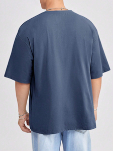 Customized Oversized T-Shirts Cotton Blend Short Sleeve <b>Tshirts</b> Crew Neck Loose Moisture-Wicking Cool T Shirt For Men's - Product Image 2