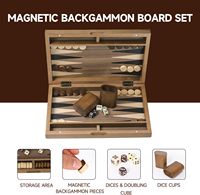Jeu de société de backgammon pliant en bois de qualité supérieure de niveau expert avec incrustation d'étoiles Design Home Travel Educational DIY Strategy Puzzle