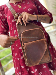 Bolsas de viaje de hombro de cuero genuino Unisex con estilo, bolso de mano, bolsas de dinero multiusos, bolsas de pecho útiles de alta calidad - Product Image 6